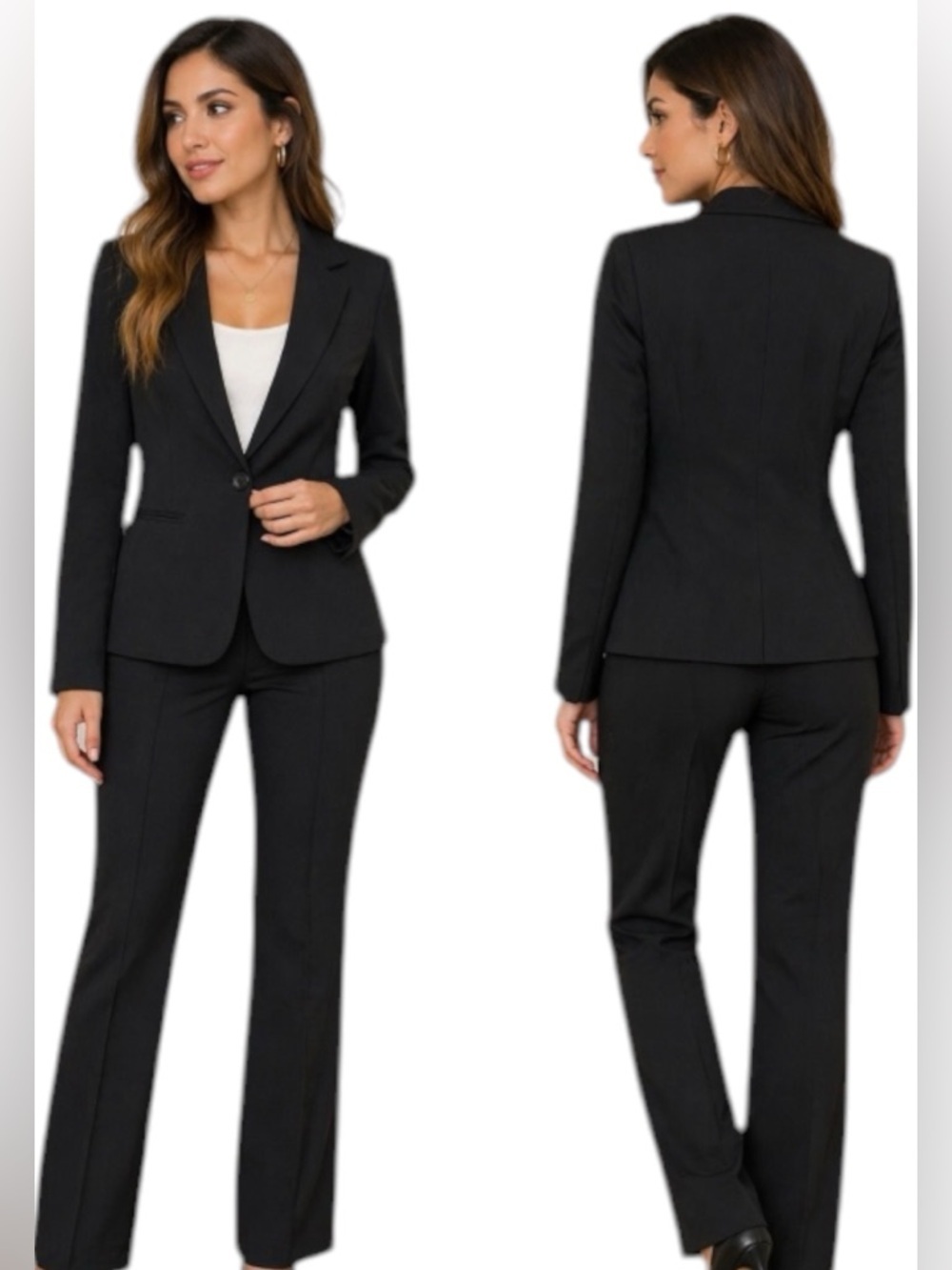 Hillard & Hanson Black Blazer Stretch Tailored Size 4

⸻